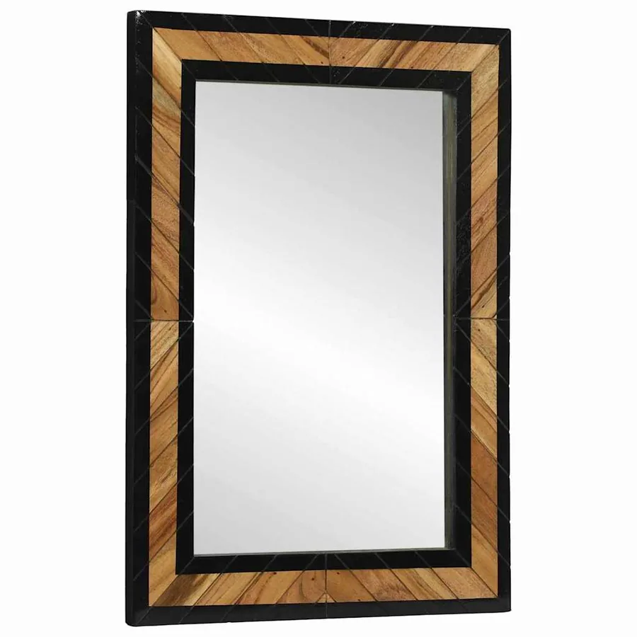 Miroir mural Noir et Marron 70 x 2 x 70 cm Bois d'Acacia Massif