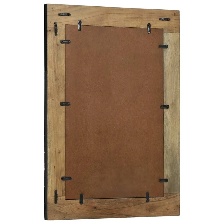 Miroir mural Noir et Marron 70 x 2 x 70 cm Bois d'Acacia Massif - 5