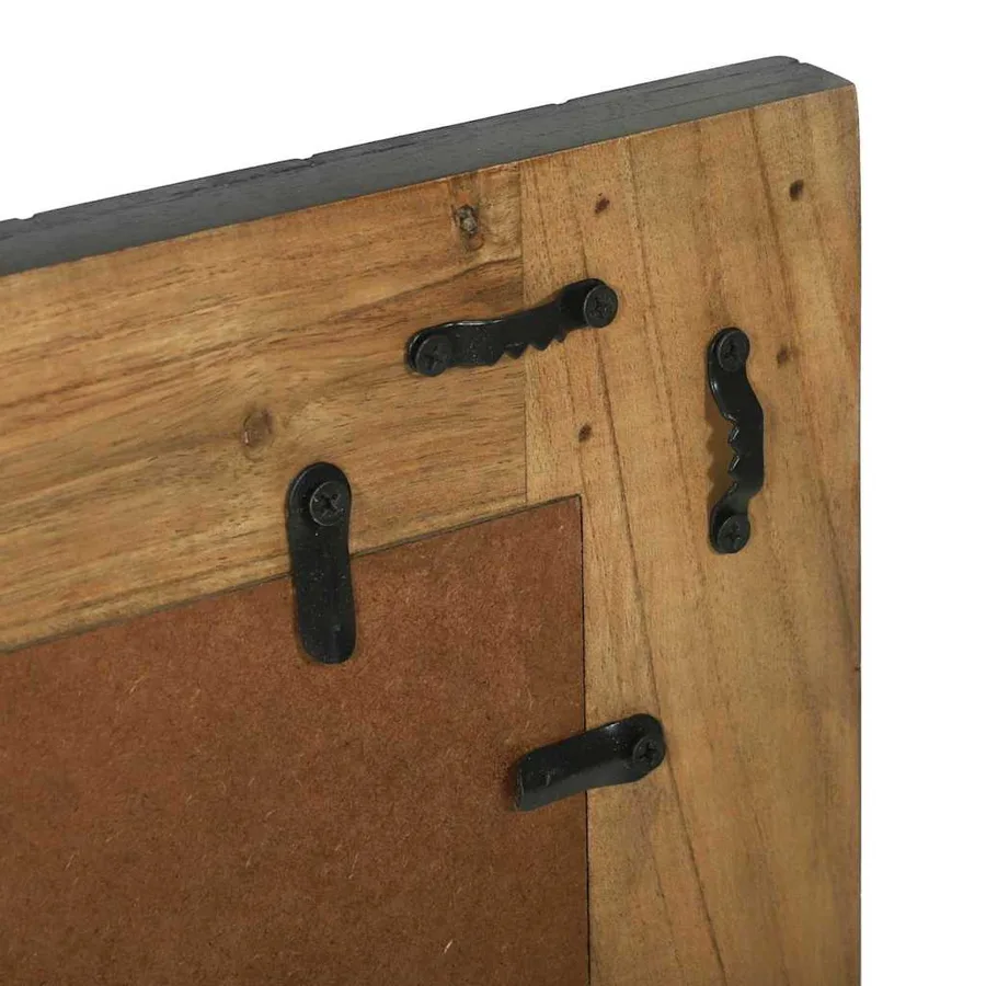 Miroir mural Noir et Marron 70 x 2 x 70 cm Bois d'Acacia Massif - 8
