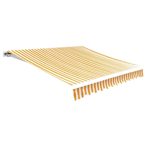 Tissu de remplacement pour auvent jaune et blanc 6x3 m polyester