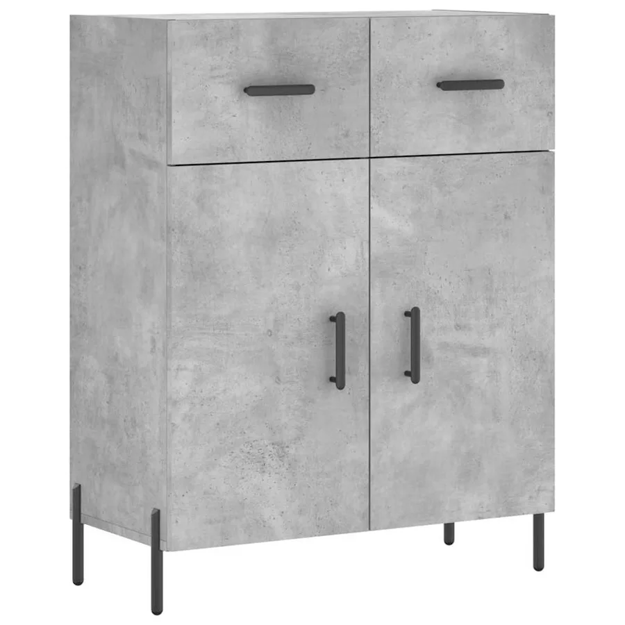Buffet haut Gris béton 69,5x34x180 cm Bois d'ingénierie - 7