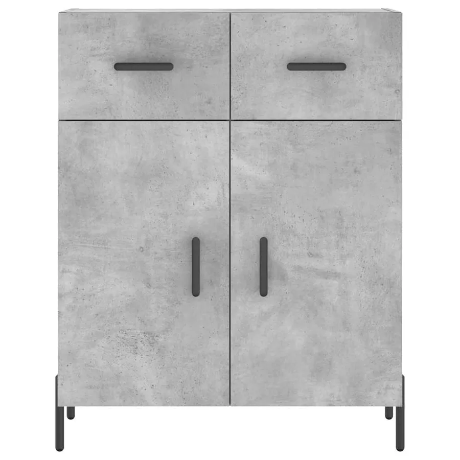 Buffet haut Gris béton 69,5x34x180 cm Bois d'ingénierie - 8