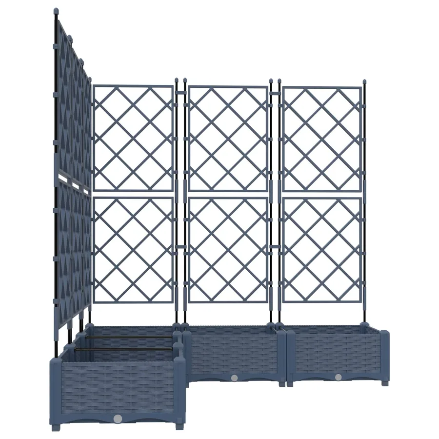Cache-pot de jardin 5 pc Gris 120 x 120 x 125,5 cm PP - 4