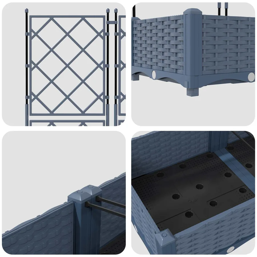 Cache-pot de jardin 5 pc Gris 120 x 120 x 125,5 cm PP - 6