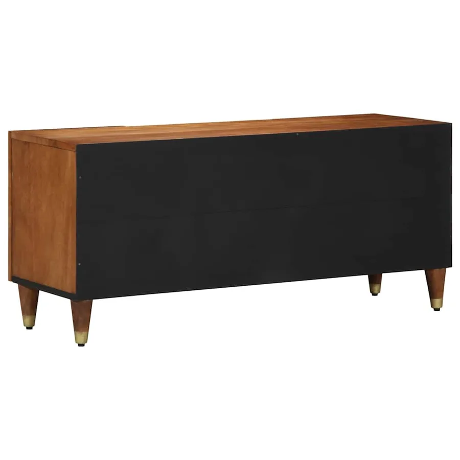Meuble TV Marron miel 105 x 33 x 46 cm Bois de mangue massif - 5