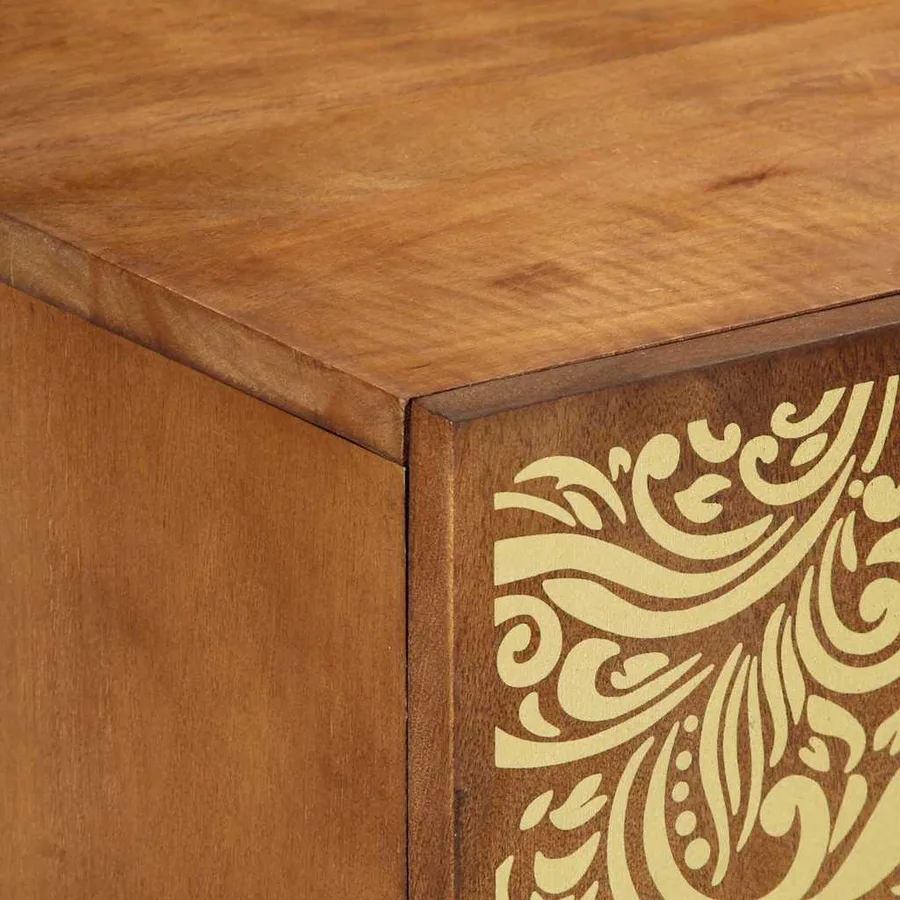 Meuble TV Marron miel 105 x 33 x 46 cm Bois de mangue massif - 6