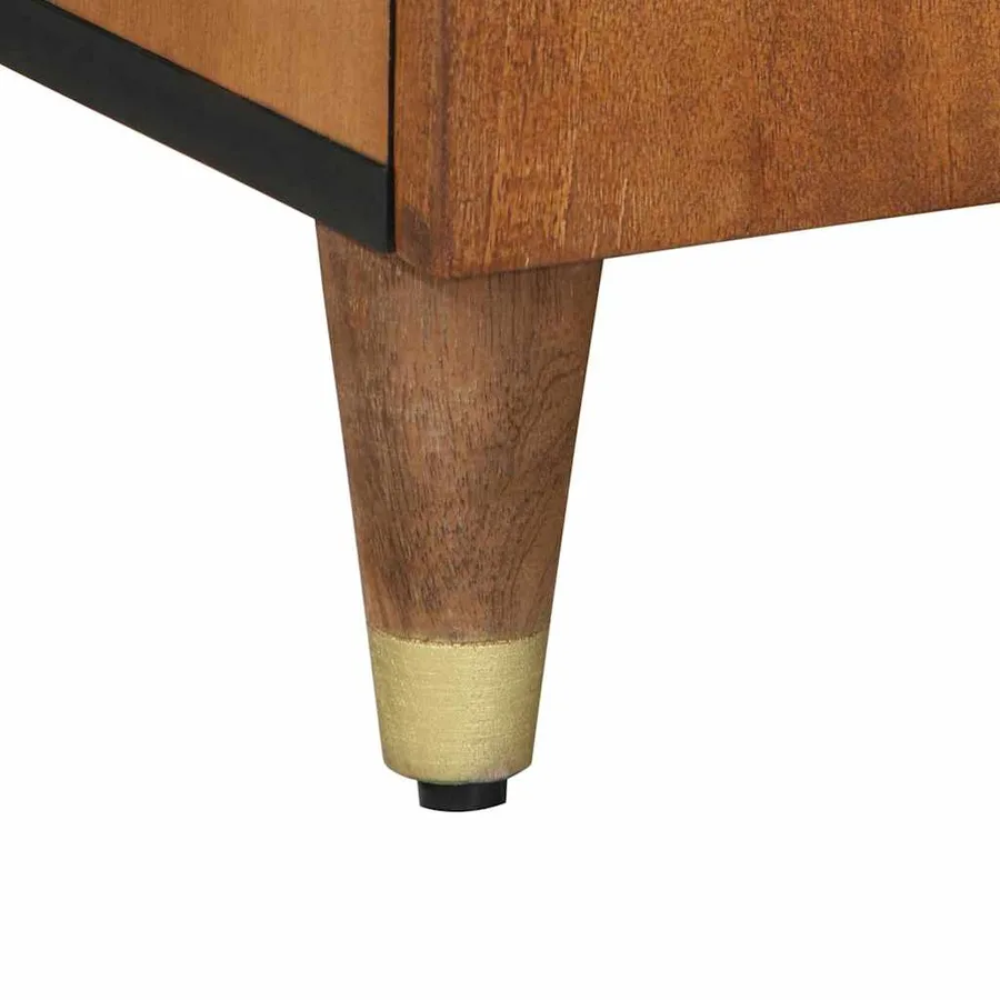 Meuble TV Marron miel 105 x 33 x 46 cm Bois de mangue massif - 8