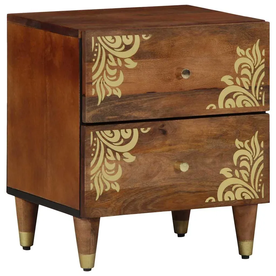 Cabinet de chevet avec tiroir Marron miel 40 x 33 x 46 cm