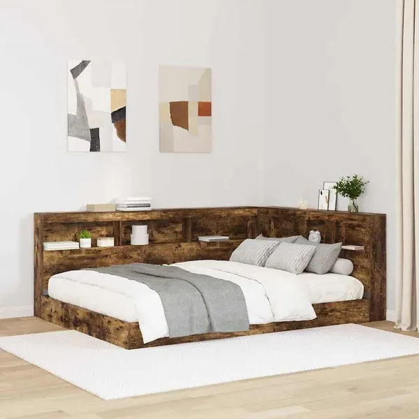 Tête de lit de rangement Chêne fumé 150 cm Bois d'ingénierie
