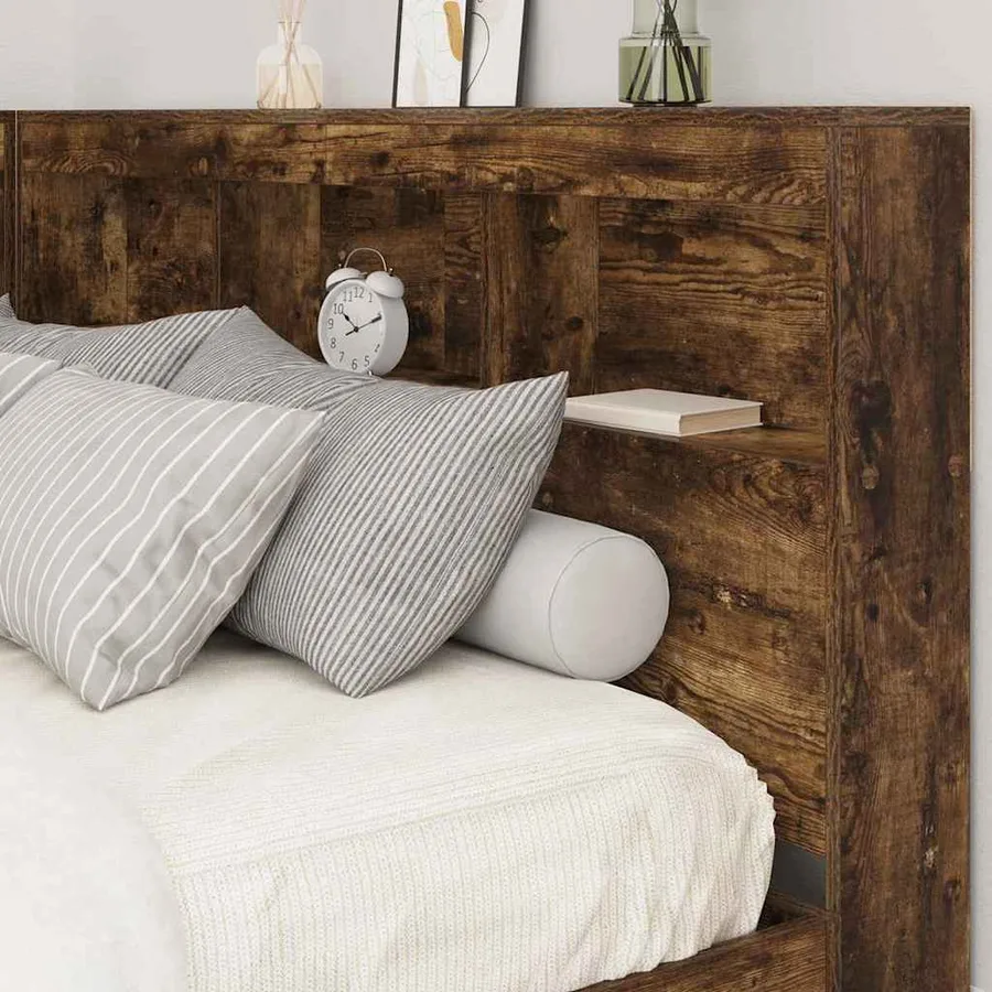 Tête de lit de rangement Chêne fumé 150 cm Bois d'ingénierie - 4