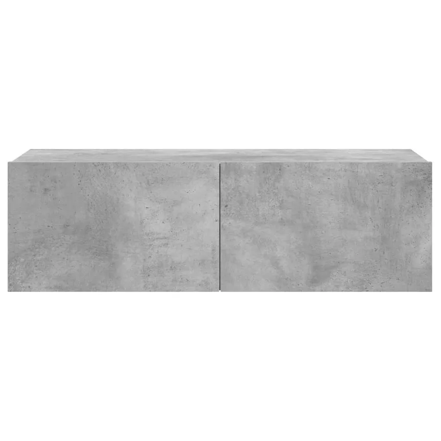 Meuble TV Gris béton 100x30x30 cm Bois d’ingénierie - 5