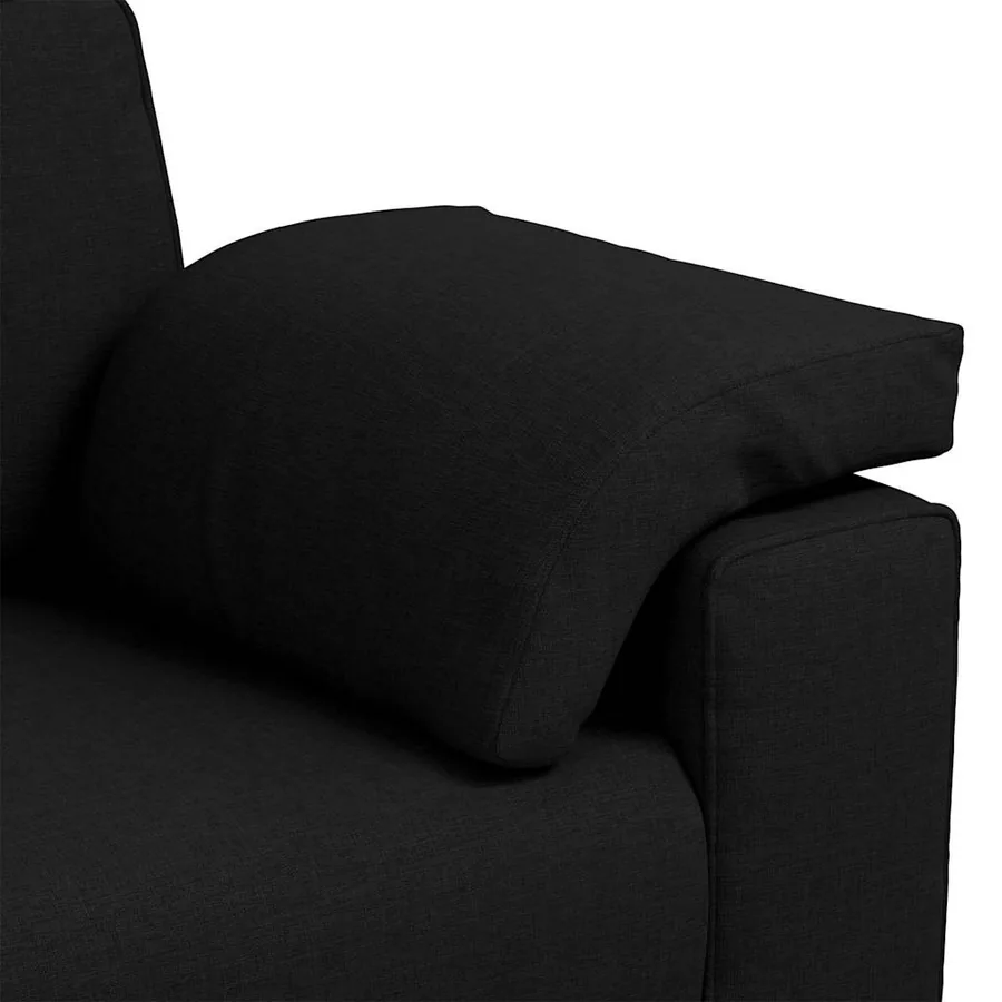 Canapé deux places Noir 160 cm tissu - 7