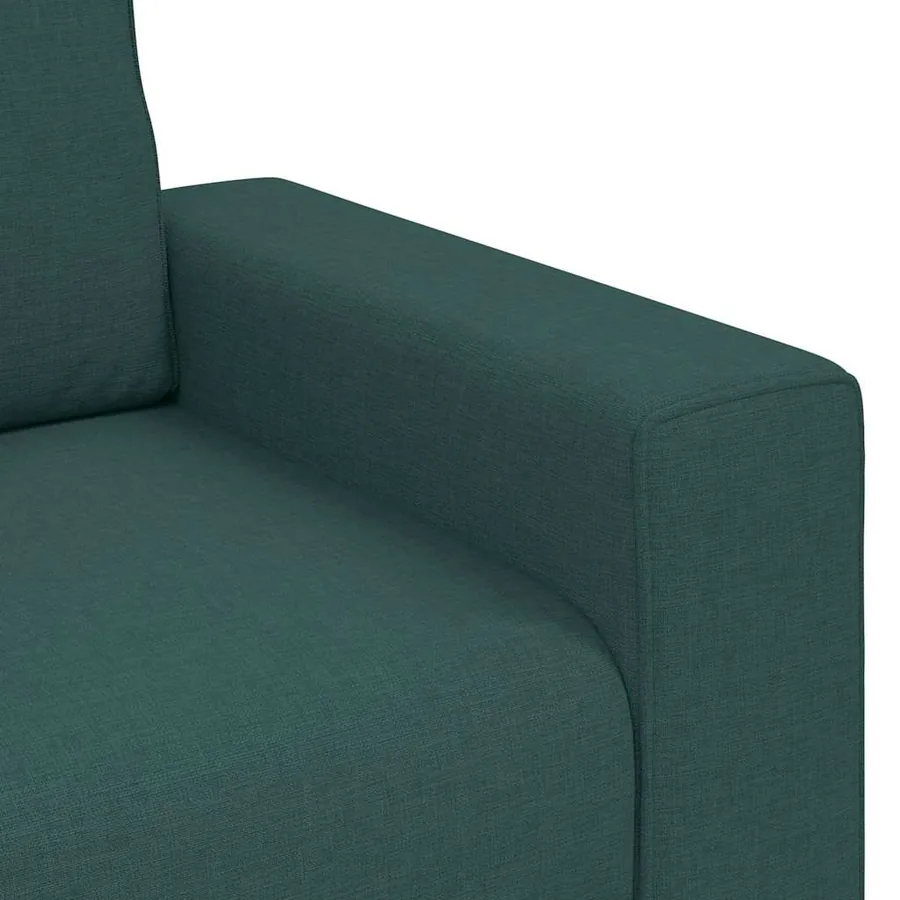 Ensemble de canapé 2 pcs avec coussins en tissu vert foncé - 8