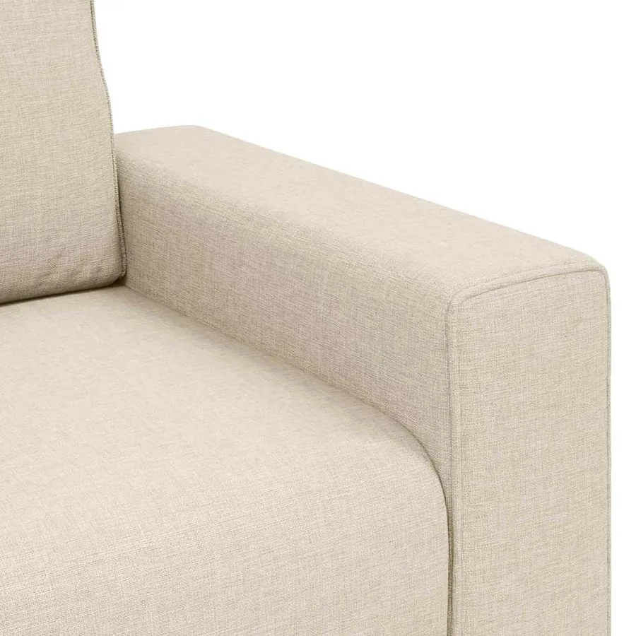 Canapé 3 pcs Beige 221 x 80 x 82 cm Tissu en lin mélangé - 8