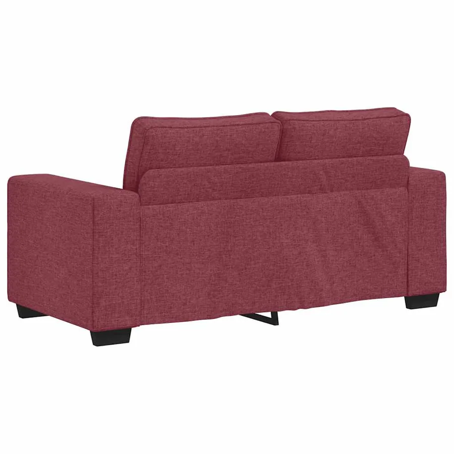Ensemble de canapé 2 pcs avec coussins en tissu rouge bordeaux - 6