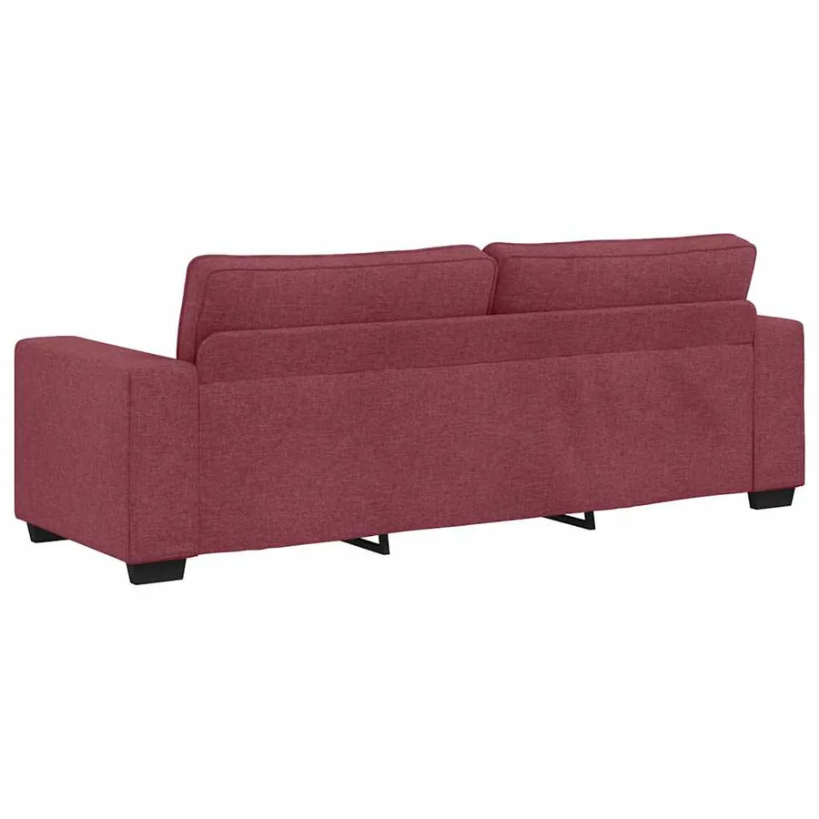 Ensemble de canapé 2 pcs avec coussins en tissu rouge bordeaux - 7