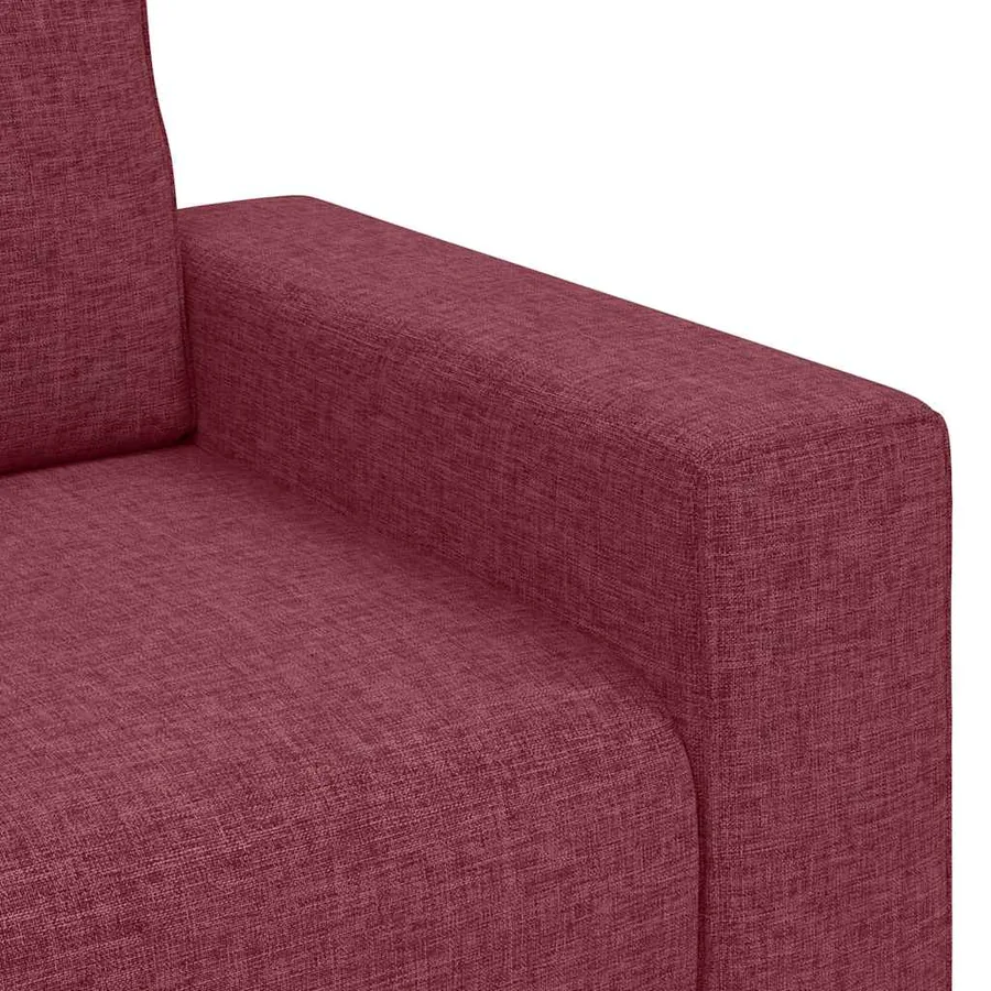 Ensemble de canapé 3 pcs avec coussins en tissu rouge bordeaux - 10