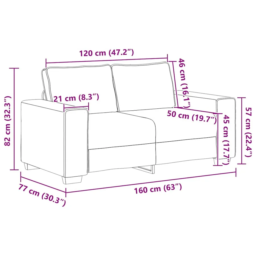 Ensemble de canapé 3 pcs avec coussins en tissu rouge bordeaux - 13