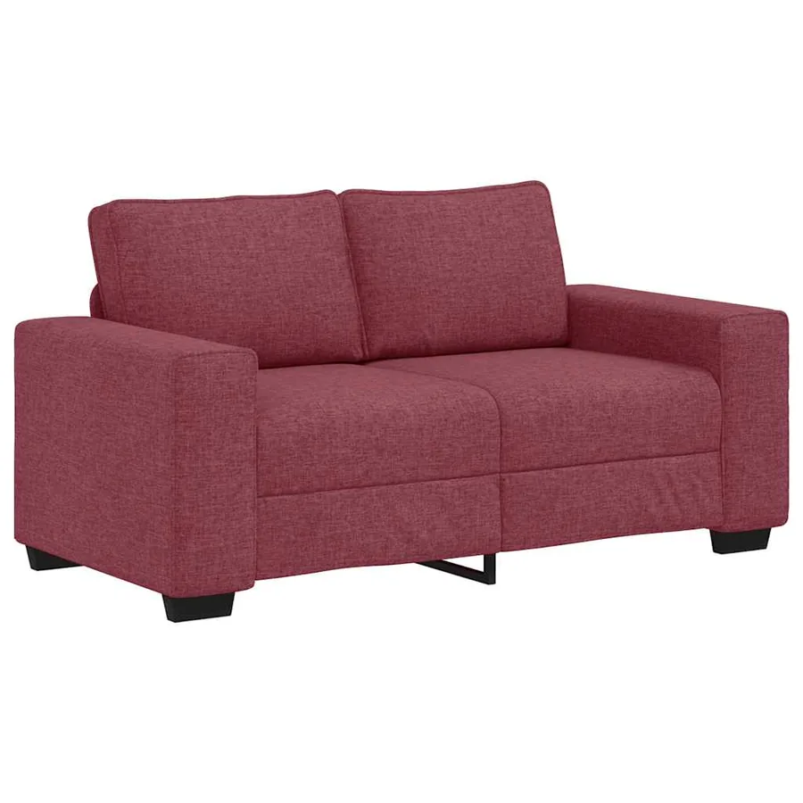 Ensemble de canapé 3 pcs avec coussins en tissu rouge bordeaux - 5