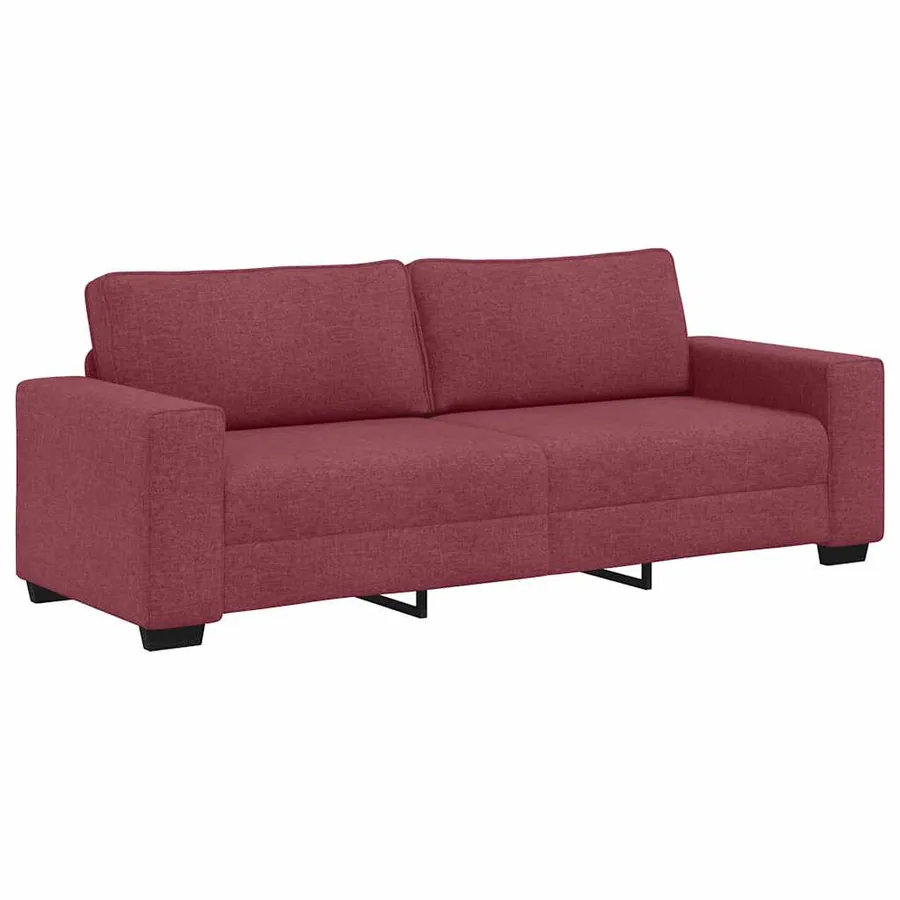 Ensemble de canapé 3 pcs avec coussins en tissu rouge bordeaux - 6