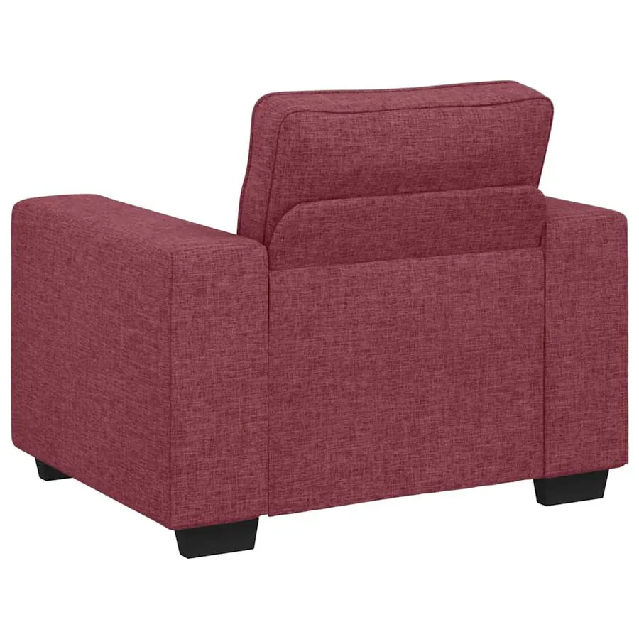 Ensemble de canapé 3 pcs avec coussins en tissu rouge bordeaux - 7