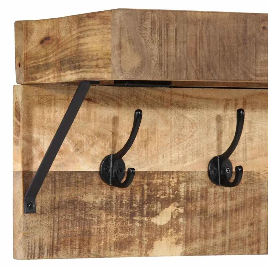 Porte-manteau Marron 73 x 19 x 23 cm Bois de manguier massif - 7