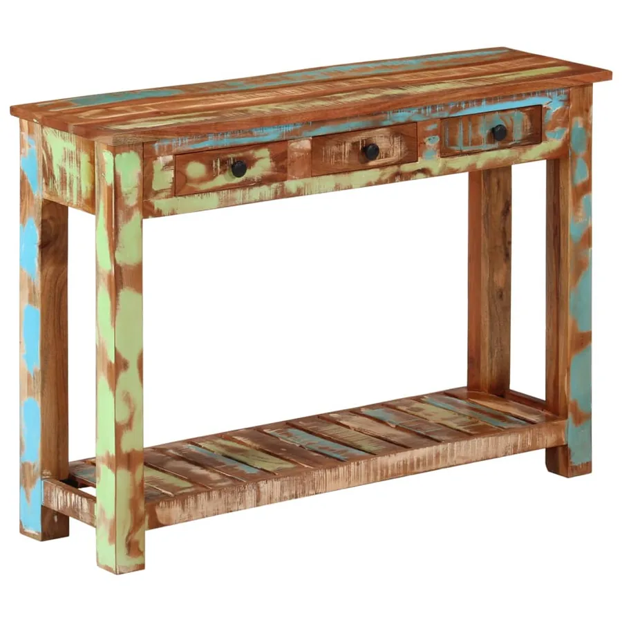 Table console 110x30x76 cm Bois massif de récupération - 2