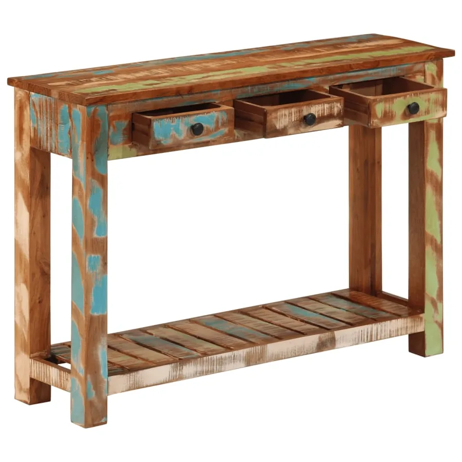 Table console 110x30x76 cm Bois massif de récupération - 4