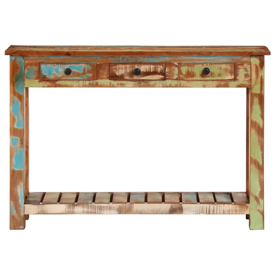 Table console 110x30x76 cm Bois massif de récupération - 5