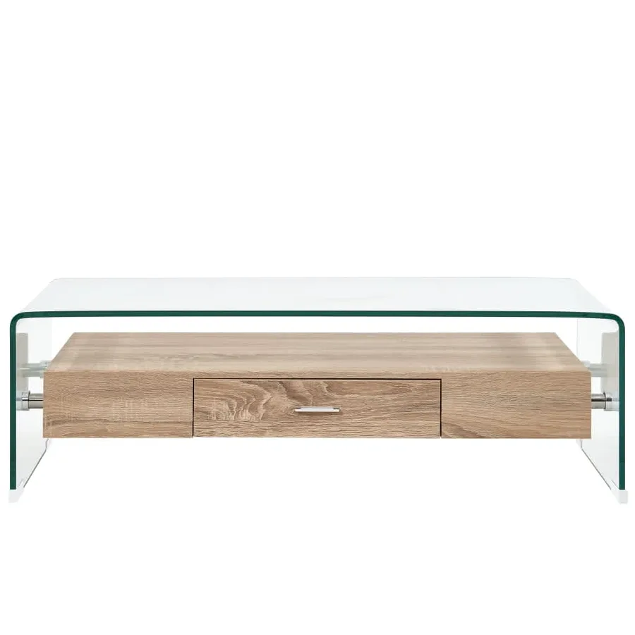 Table basse Clair 98x45x31 cm Verre trempé - 2