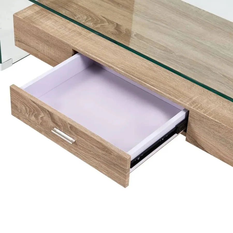 Table basse Clair 98x45x31 cm Verre trempé - 4
