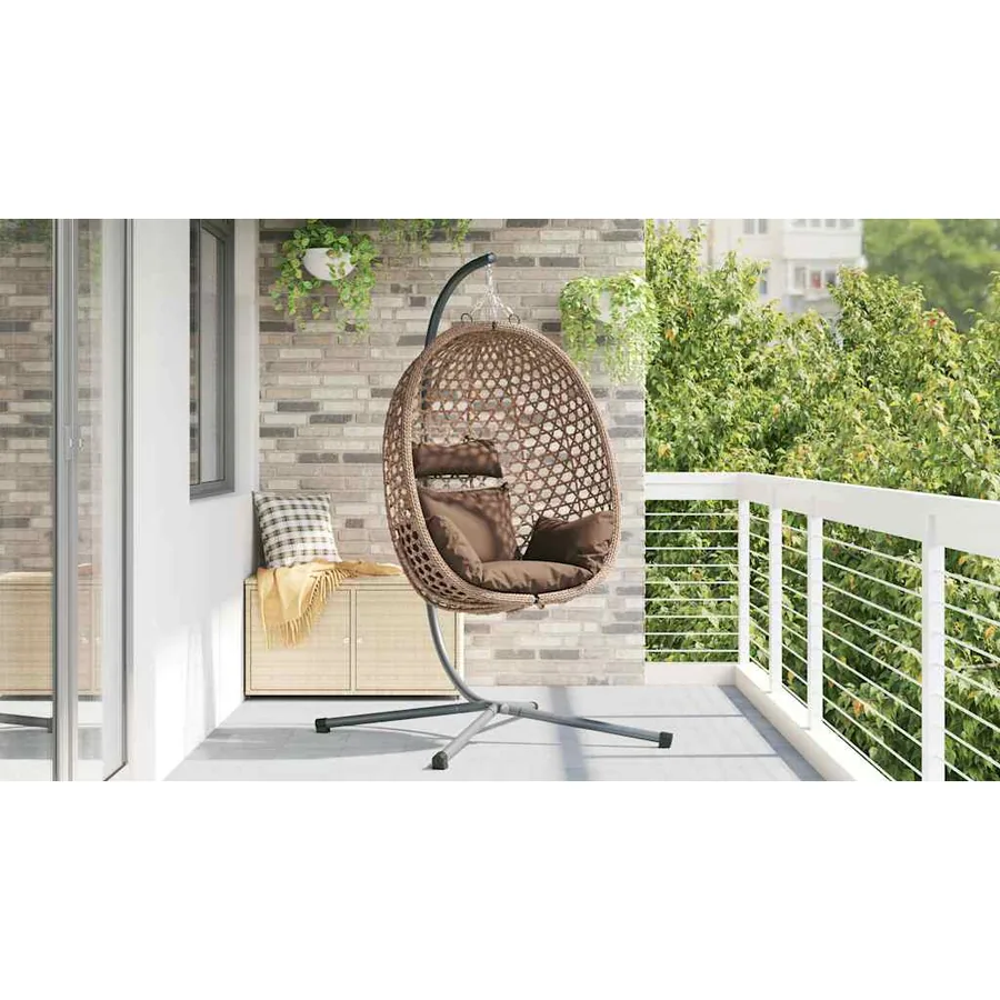 Chaise suspendue Café 104 x 100 x 191 cm polyrotin - 4