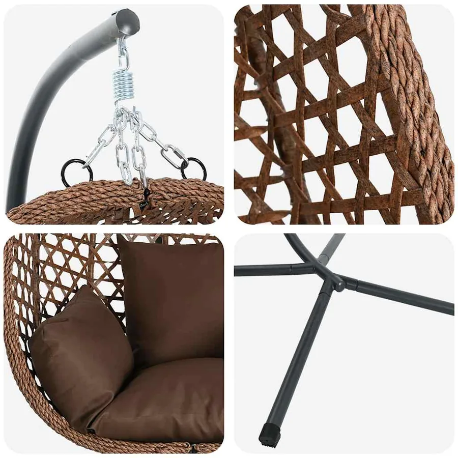 Chaise suspendue Café 104 x 100 x 191 cm polyrotin - 8