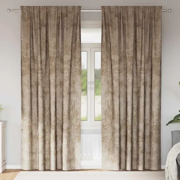 Rideaux en velours 2 pcs Champagne 260 x 140 cm Velours