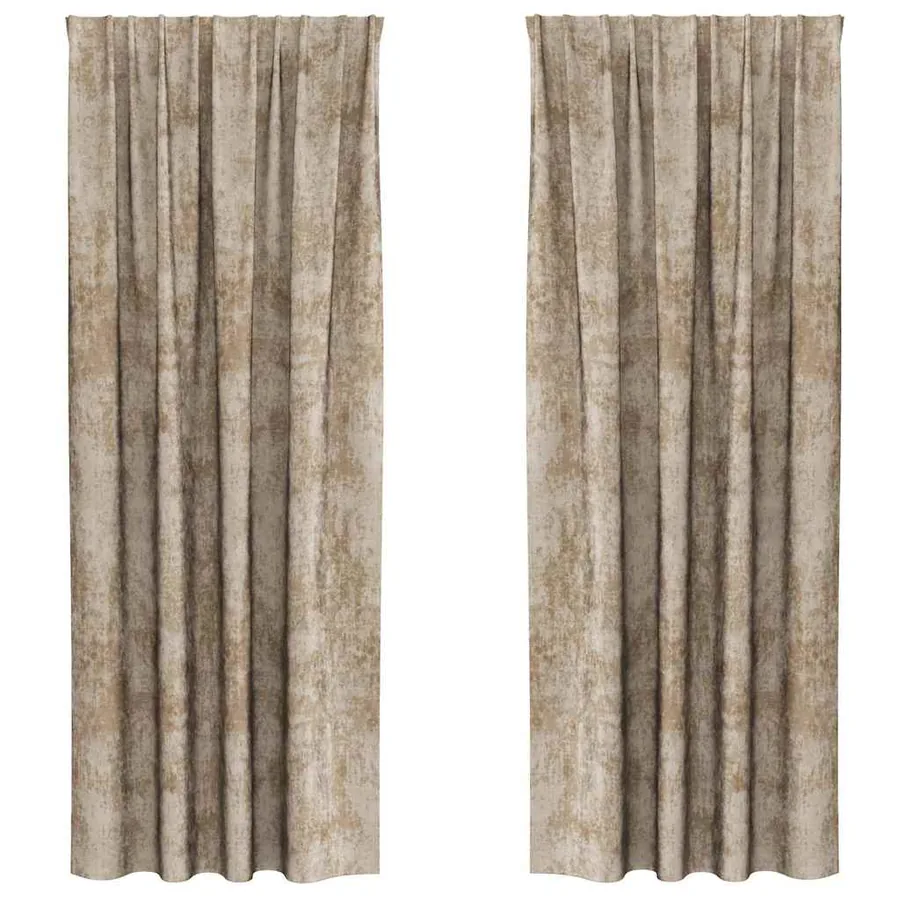 Rideaux en velours 2 pcs Champagne 260 x 140 cm Velours - 2