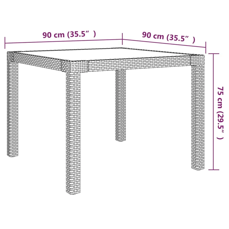Ensemble à manger d'extérieur 3pcs coussins gris résine tressée - 11