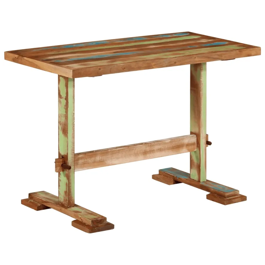 Table à manger 110x55x78 cm bois massif de récupération - 9