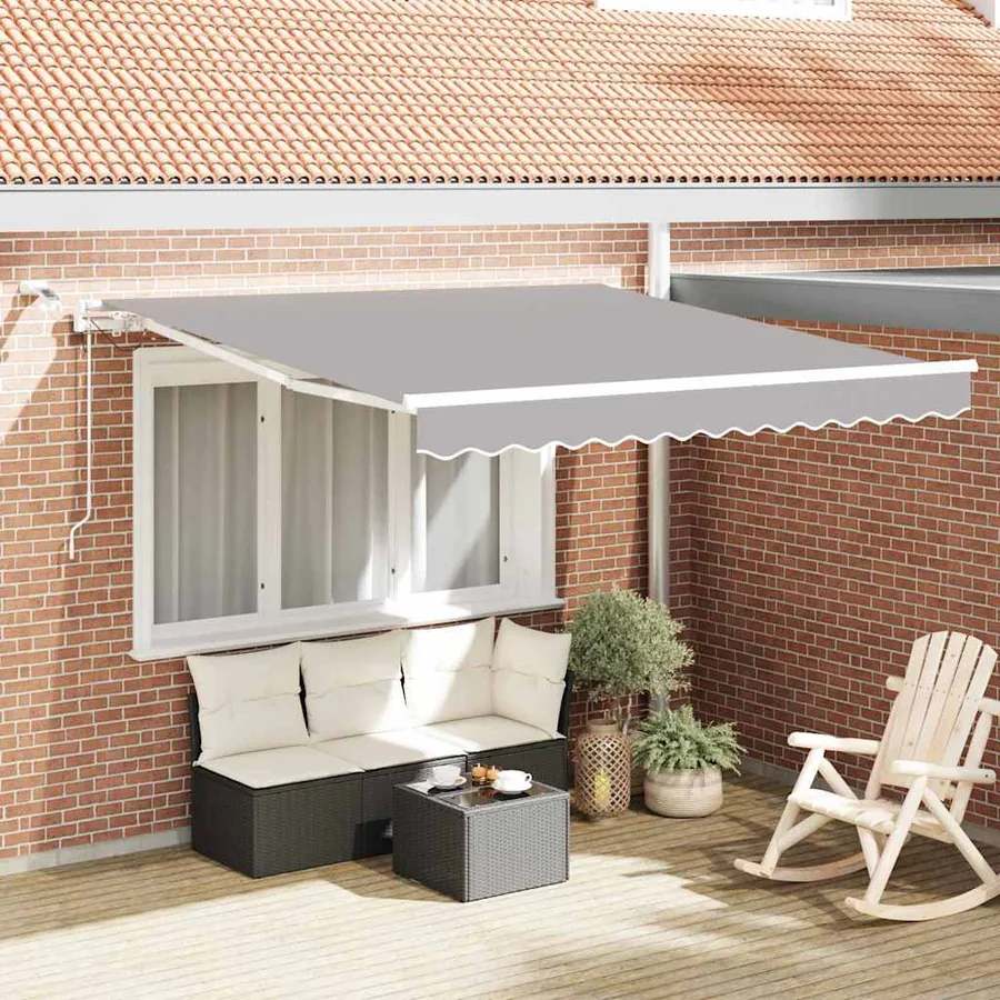Auvent rétractable Gris clair 350 x 250 cm Polyester