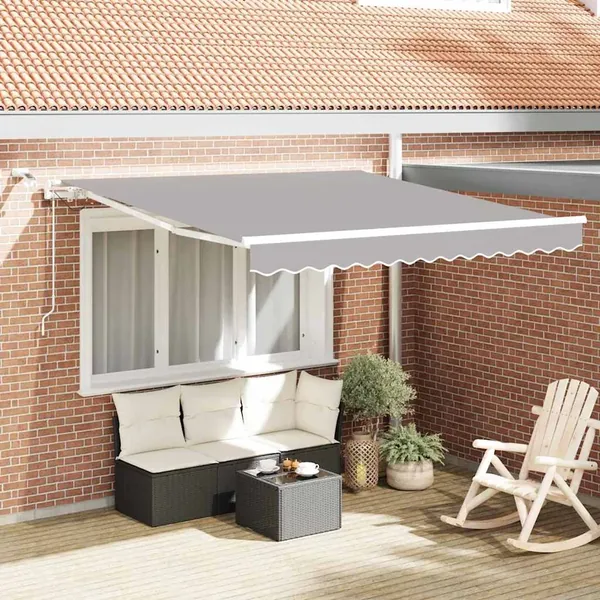 Auvent rétractable Gris clair 350 x 250 cm Polyester