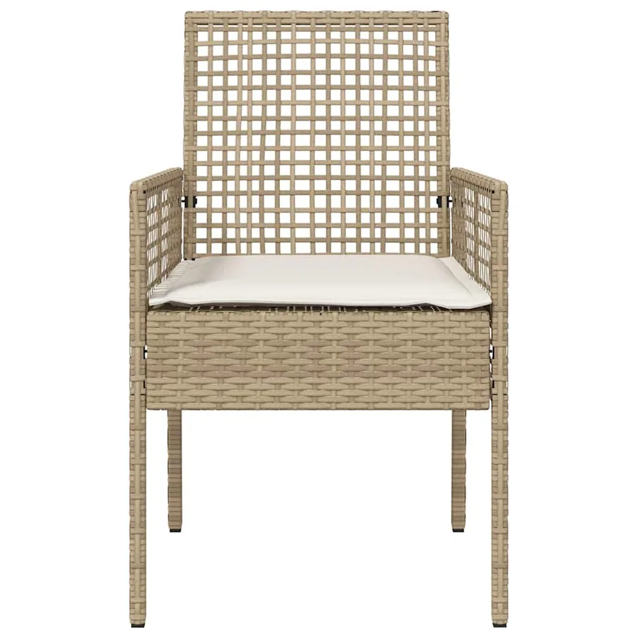 Chaise de jardin 2 pcs Beige 55 x 53 x 85 cm polyrotin - 5