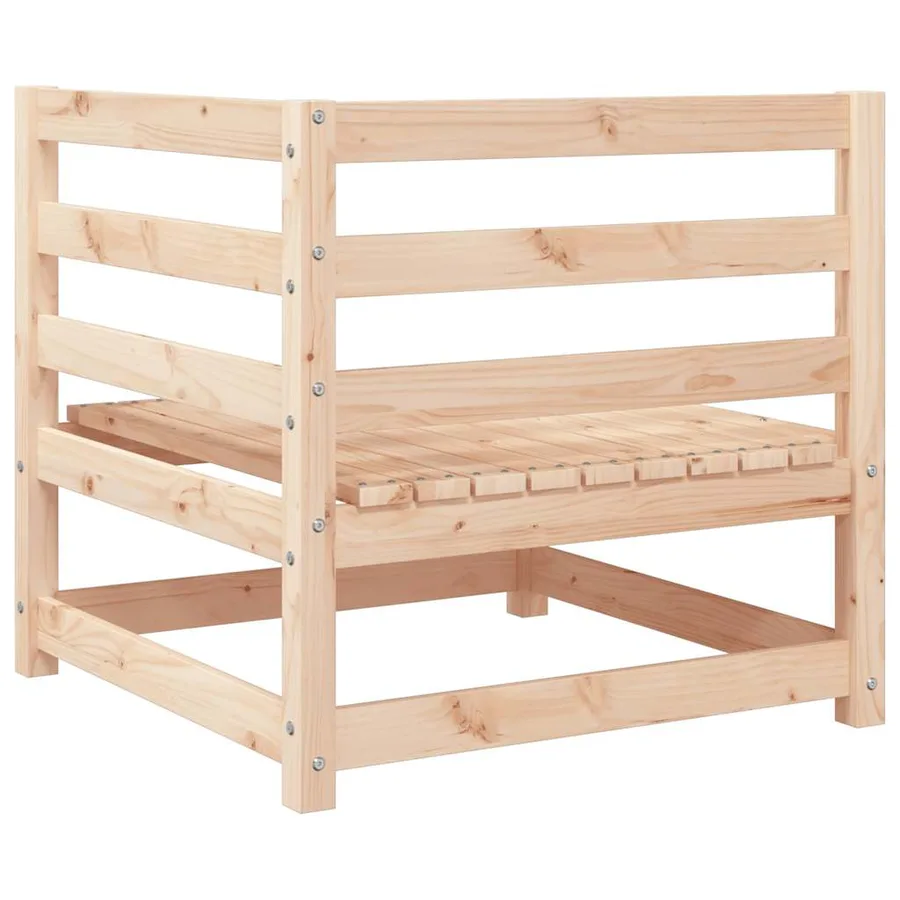 Canapé d'angle de jardin coussins anthracite Bois de pin massif - 7