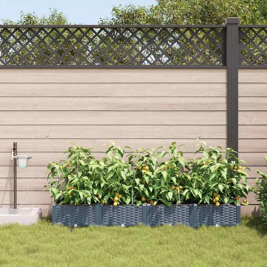 Cache-pot de jardin 4 pc Gris clair 160 x 40 x 22 cm PP - 3