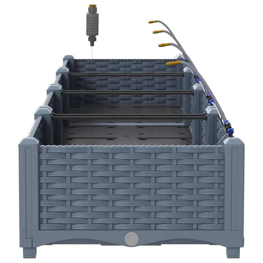 Cache-pot de jardin 4 pc Gris clair 160 x 40 x 22 cm PP - 7