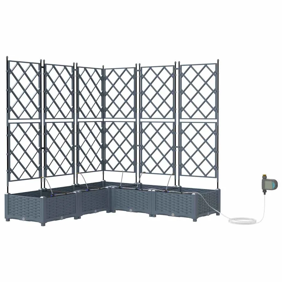 Cache-pot de jardin 5 pc Gris clair 120 x 120 x 126 cm PP - 2