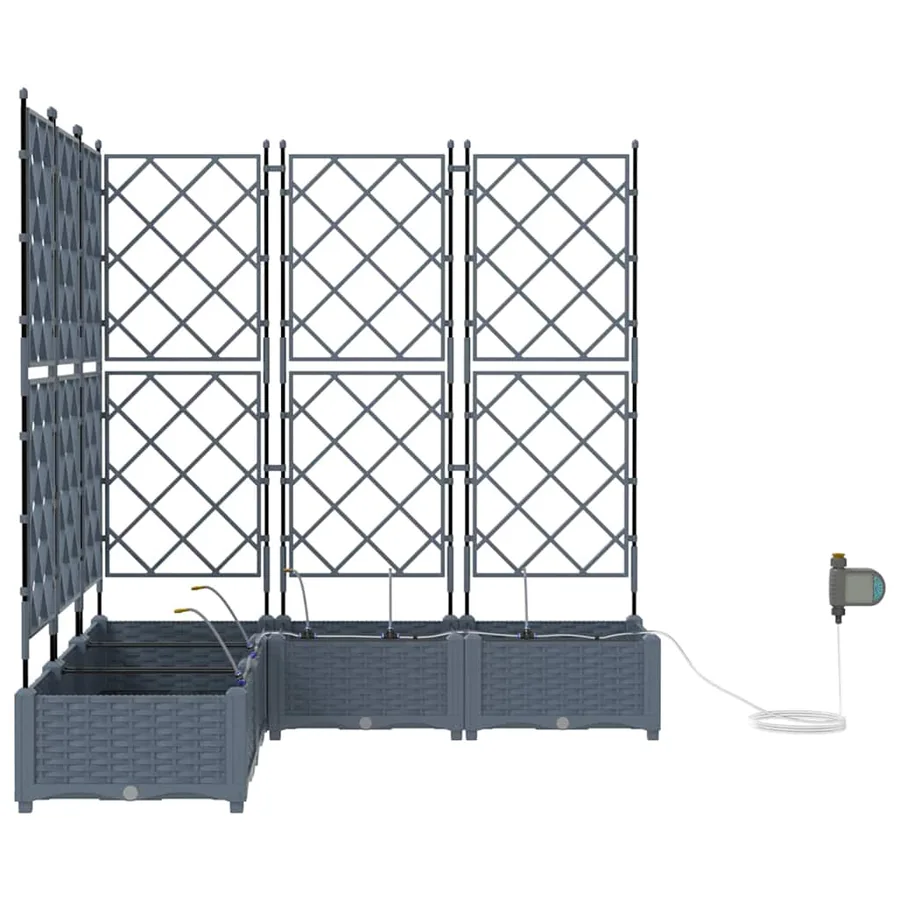 Cache-pot de jardin 5 pc Gris clair 120 x 120 x 126 cm PP - 6