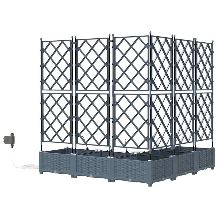 Cache-pot de jardin 5 pc Gris clair 120 x 120 x 126 cm PP - 7