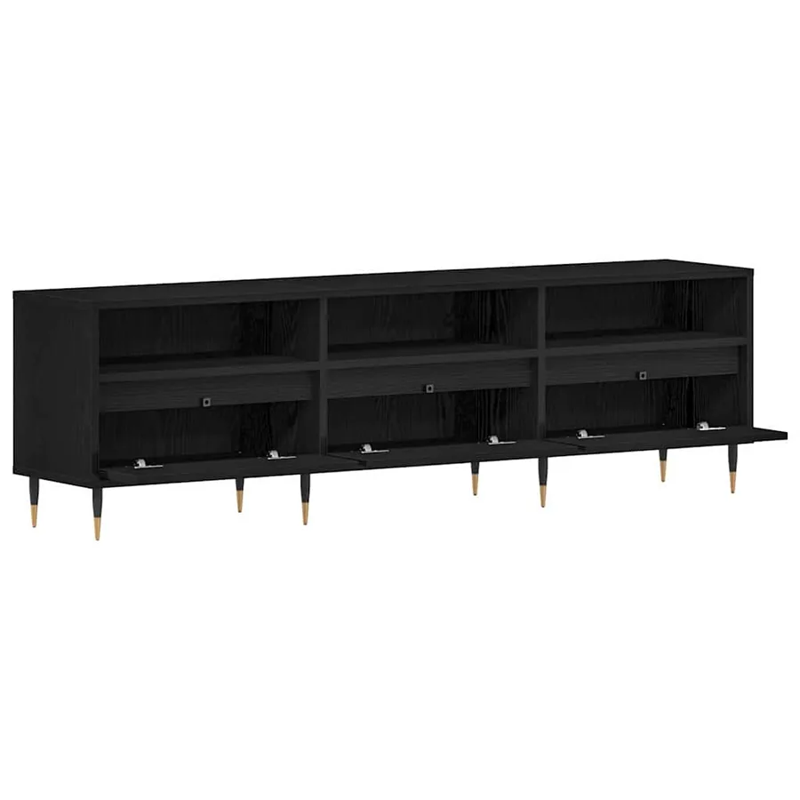 Meuble TV Chêne noir 150 x 30 x 44,5 cm Bois d'ingénierie - 5