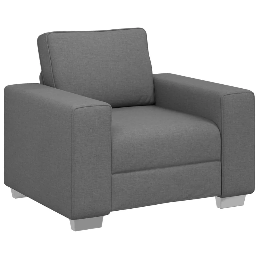 Canapé 3 pcs Gris foncé 219 x 80 x 82 cm Tissu en lin mélangé - 4