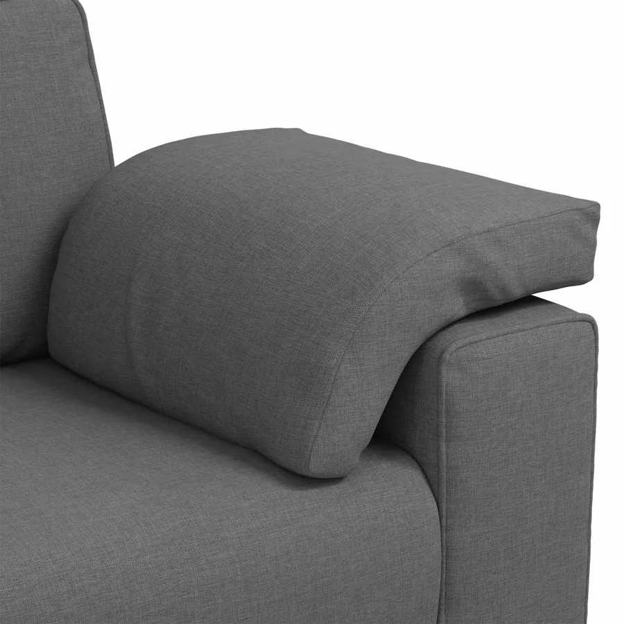 Canapé 3 pcs Gris foncé 219 x 80 x 82 cm Tissu en lin mélangé - 8