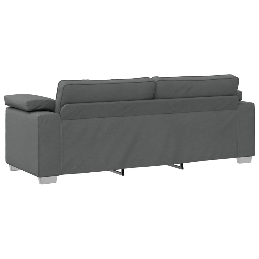 Canapé 3 pcs Gris foncé 219 x 80 x 82 cm Tissu en lin mélangé - 9